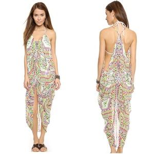 Mara Hoffman OS printed draped swim coverup